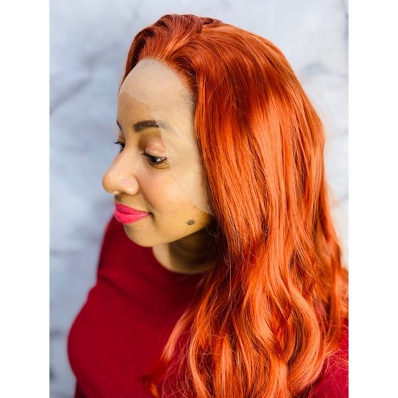 Copper Wavy Lace Front Wig - Picture 8 of 9